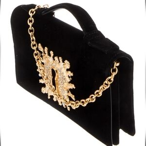 🌹Reserved.KEYHOLE BIJOU CHAIN CLUTCH.Black Velvet.
